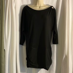 Quarter Sleeve Nylon Black Top, Size Small from White House Black Market